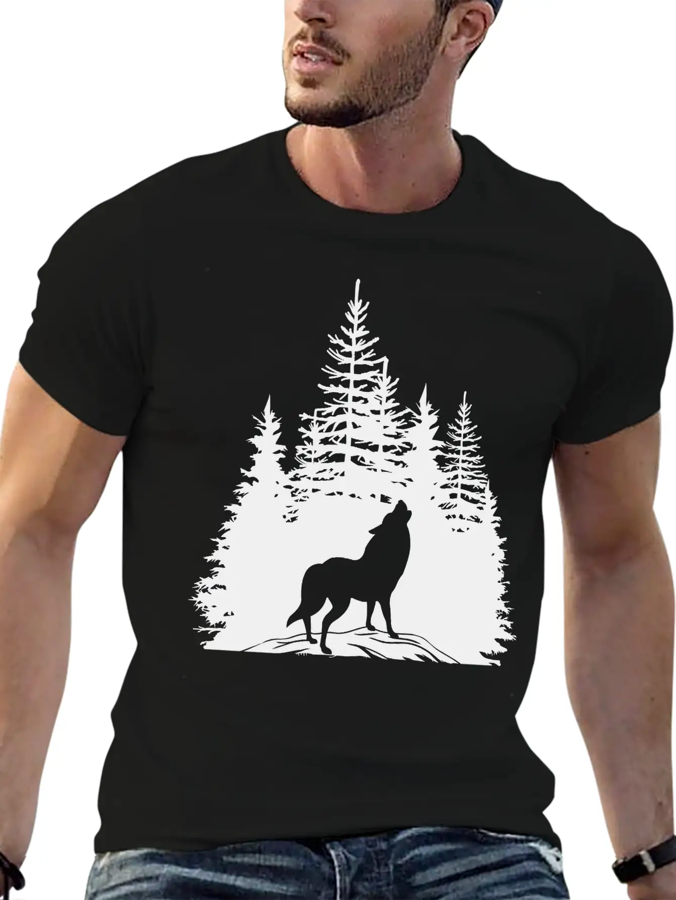 Pine Wolf Breathable Soft Cotton T-Shirt – Timeless Casual Look