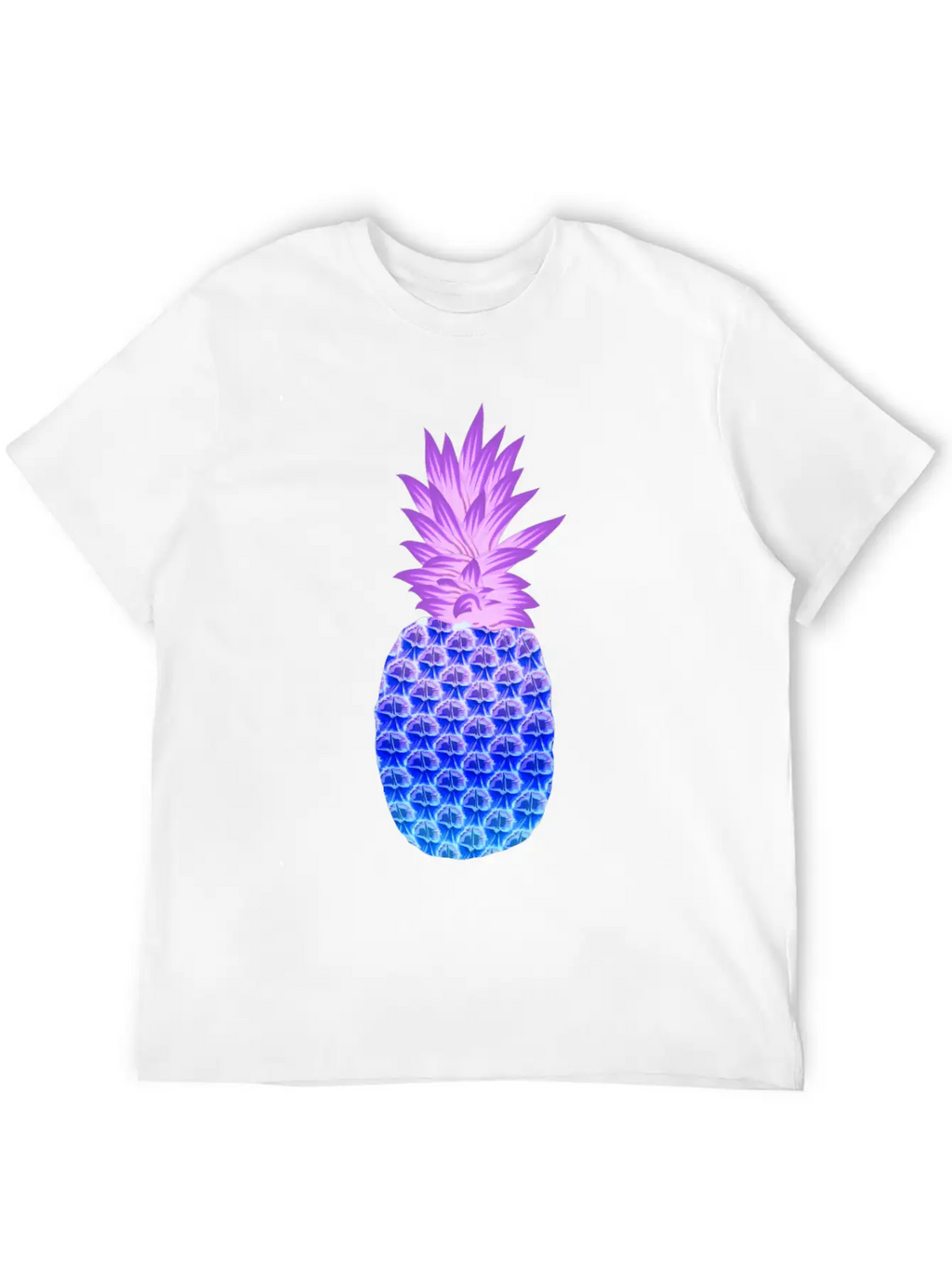 Pineapple Hawaiian Fruit Purple Blue Artistic Casual Graphic T-Shirt – Simple And Comfortable Daily Wear