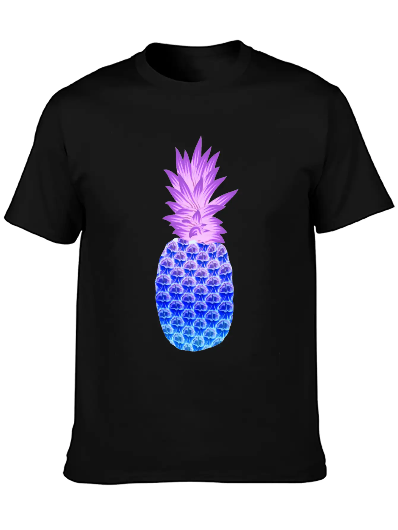 Pineapple Hawaiian Fruit Purple Blue Artistic Casual Graphic T-Shirt – Simple And Comfortable Daily Wear