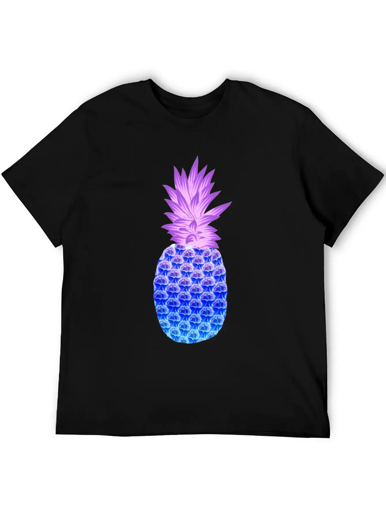 Pineapple Hawaiian Fruit Purple Blue Artistic Casual Graphic T-Shirt – Simple And Comfortable Daily Wear