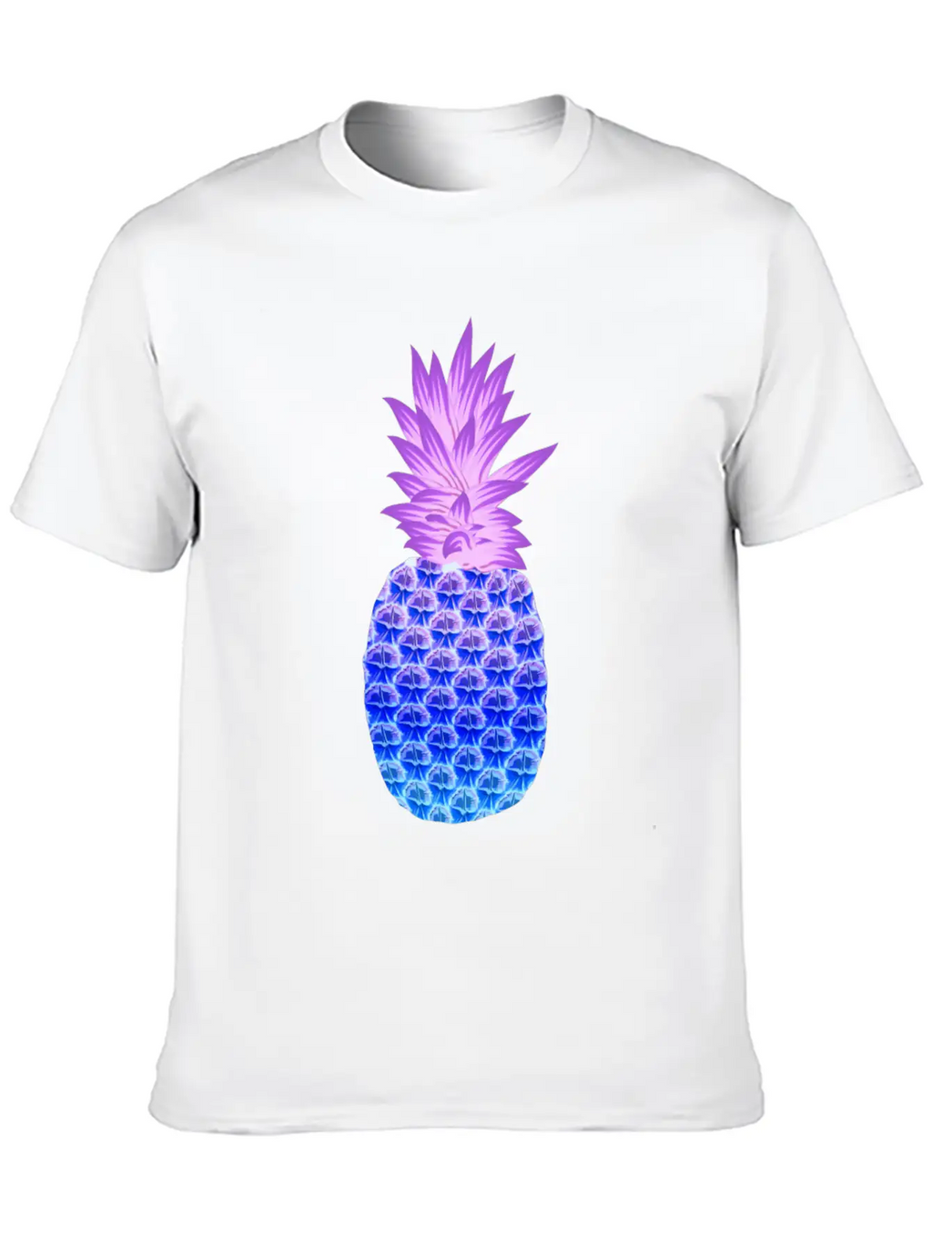 Pineapple Hawaiian Fruit Purple Blue Artistic Casual Graphic T-Shirt – Simple And Comfortable Daily Wear