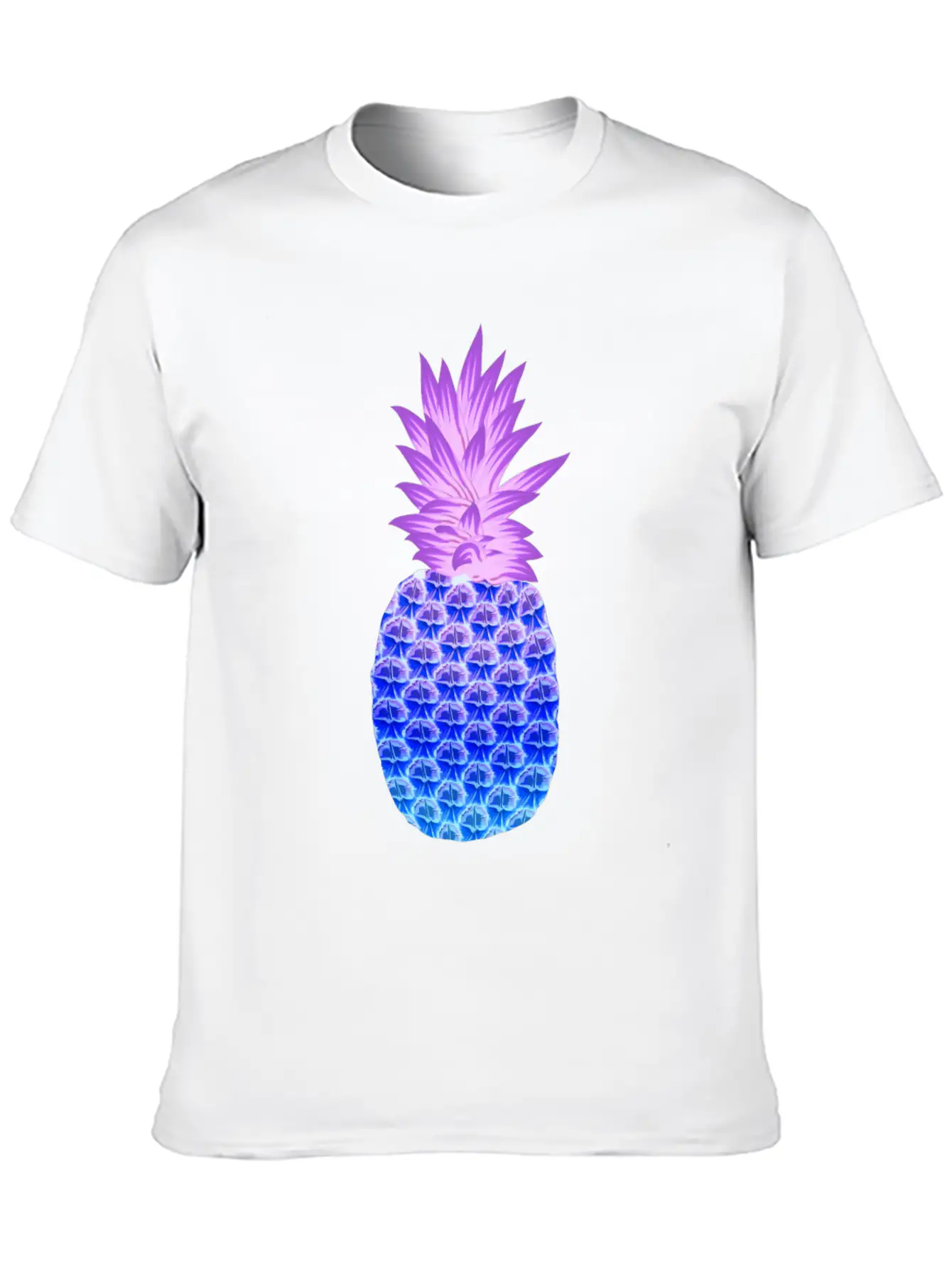 Pineapple Hawaiian Fruit Purple Blue Artistic Casual Graphic T-Shirt – Simple And Comfortable Daily Wear