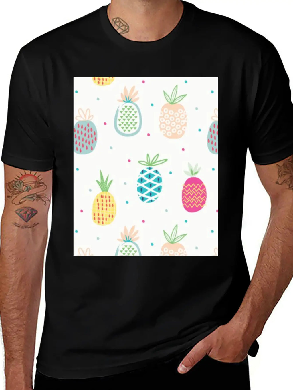Pineapples Unisex Short Sleeve Soft Cotton T-Shirt – Casual Everyday Wear