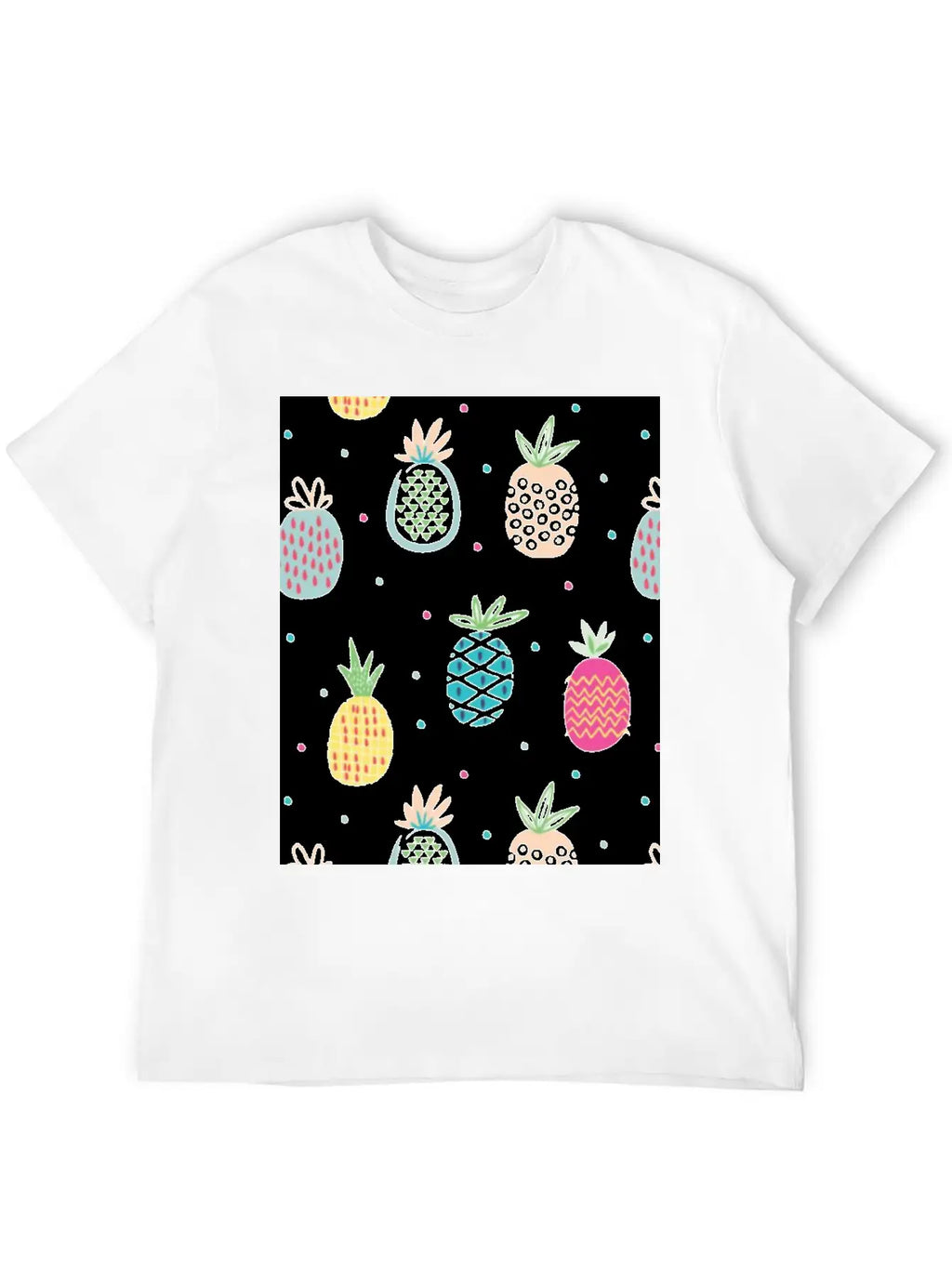 Pineapples Unisex Short Sleeve Soft Cotton T-Shirt – Casual Everyday Wear
