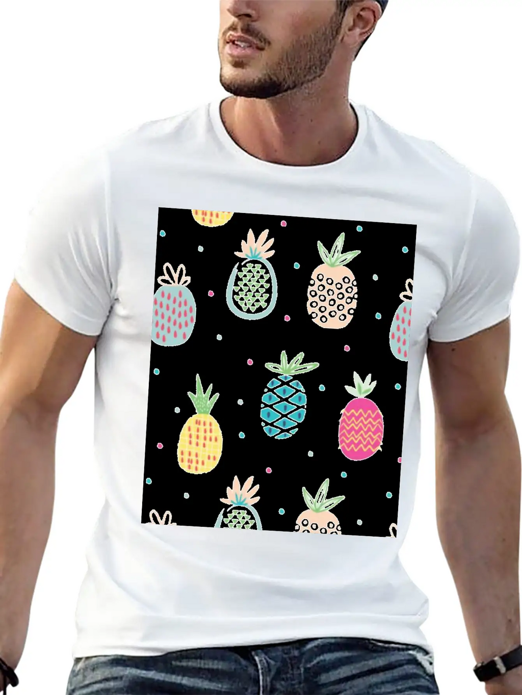 Pineapples Unisex Short Sleeve Soft Cotton T-Shirt – Casual Everyday Wear