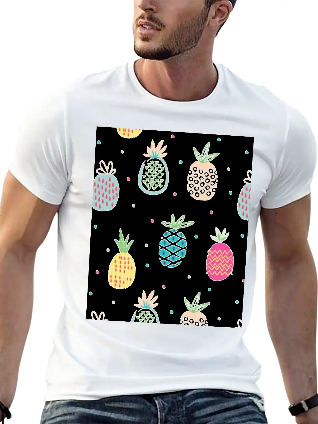 Pineapples Unisex Short Sleeve Soft Cotton T-Shirt – Casual Everyday Wear