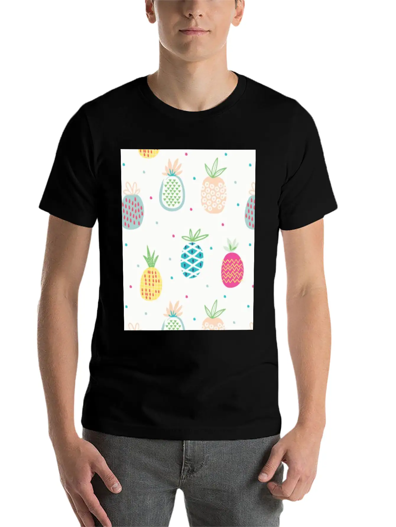 Pineapples Unisex Short Sleeve Soft Cotton T-Shirt – Casual Everyday Wear