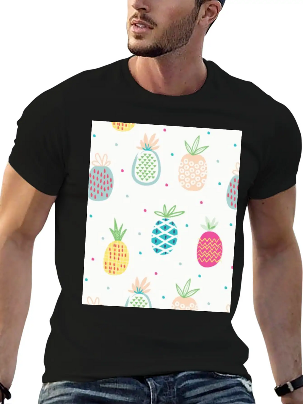 Pineapples Unisex Short Sleeve Soft Cotton T-Shirt – Casual Everyday Wear