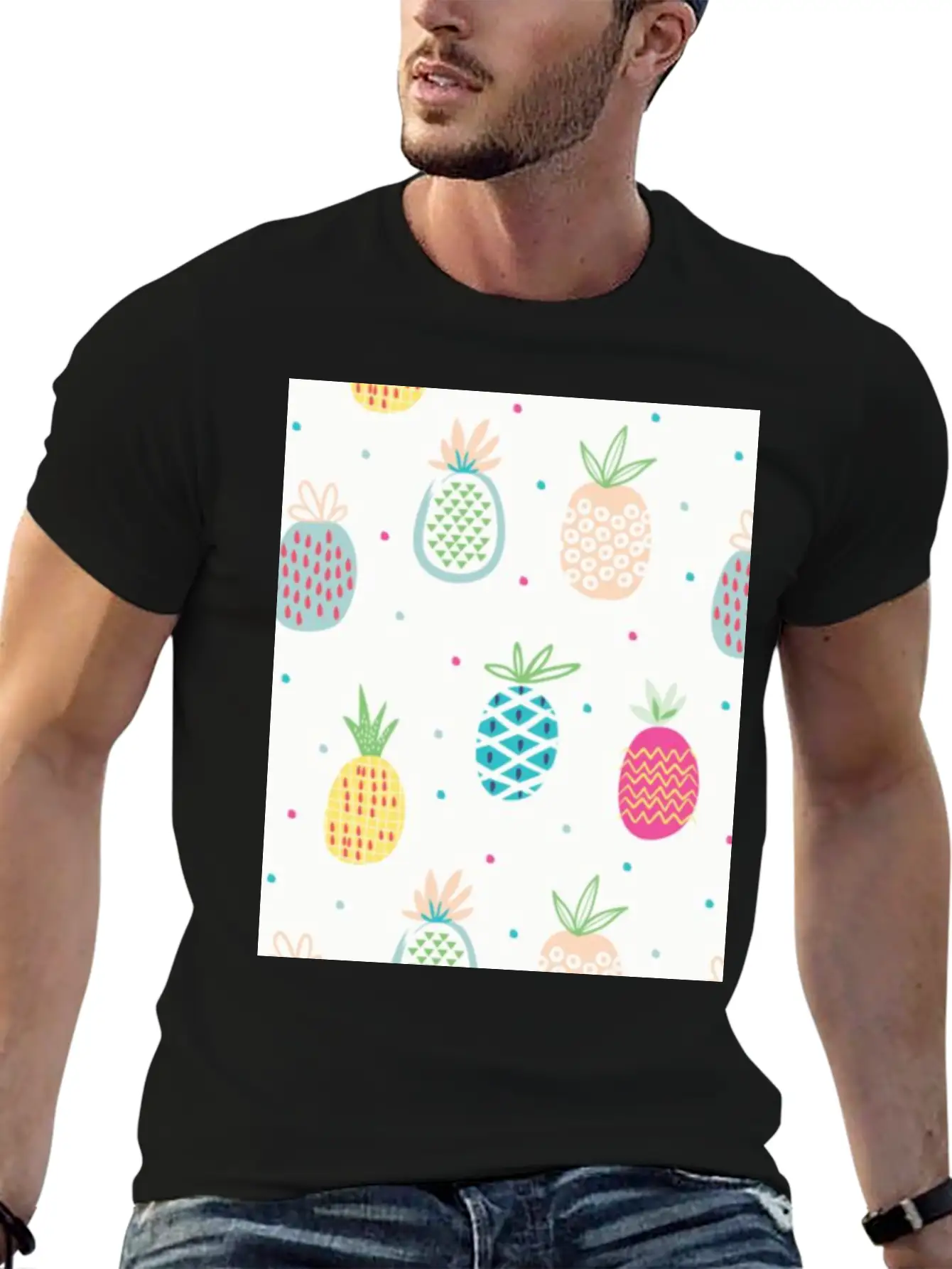 Pineapples Unisex Short Sleeve Soft Cotton T-Shirt – Casual Everyday Wear