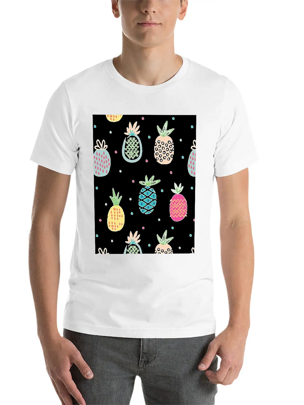 Pineapples Unisex Short Sleeve Soft Cotton T-Shirt – Casual Everyday Wear