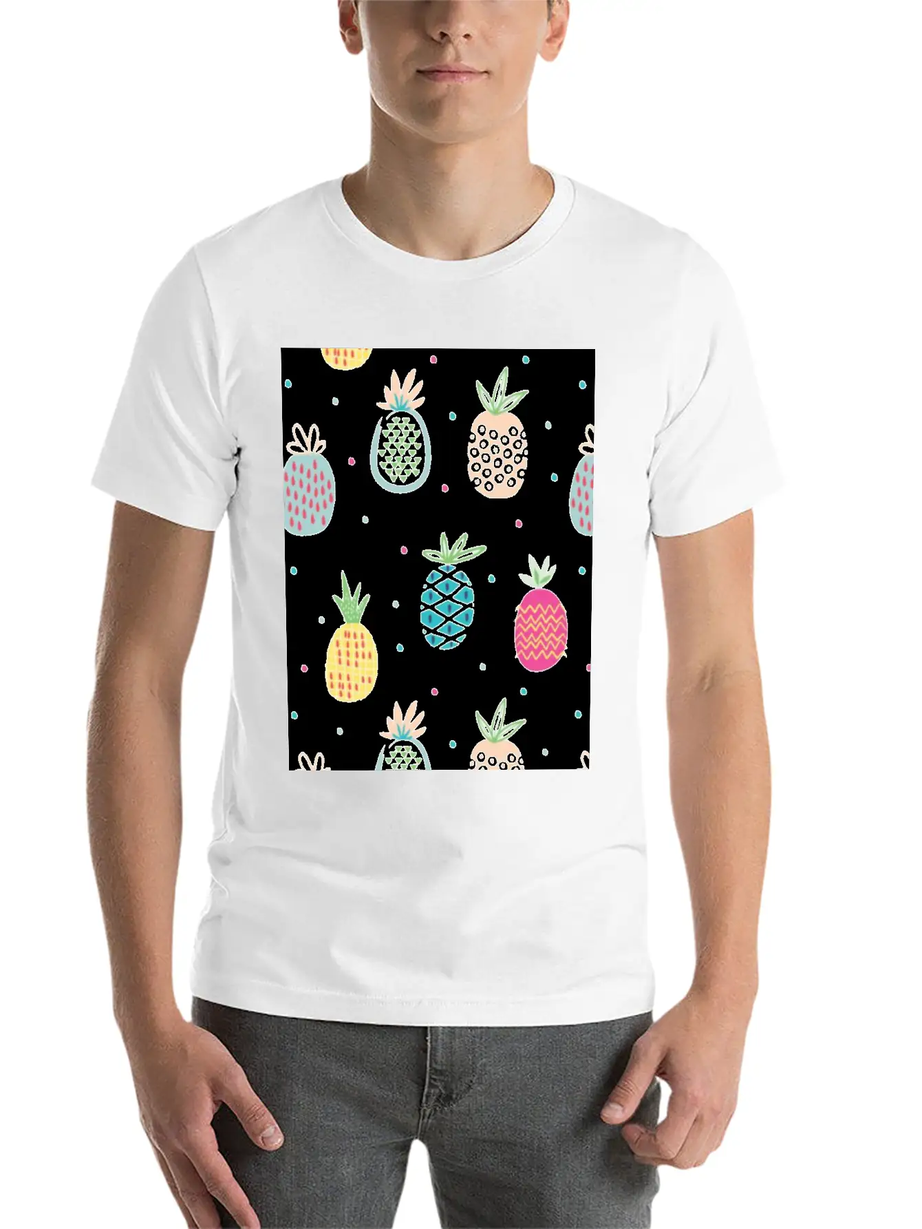 Pineapples Unisex Short Sleeve Soft Cotton T-Shirt – Casual Everyday Wear