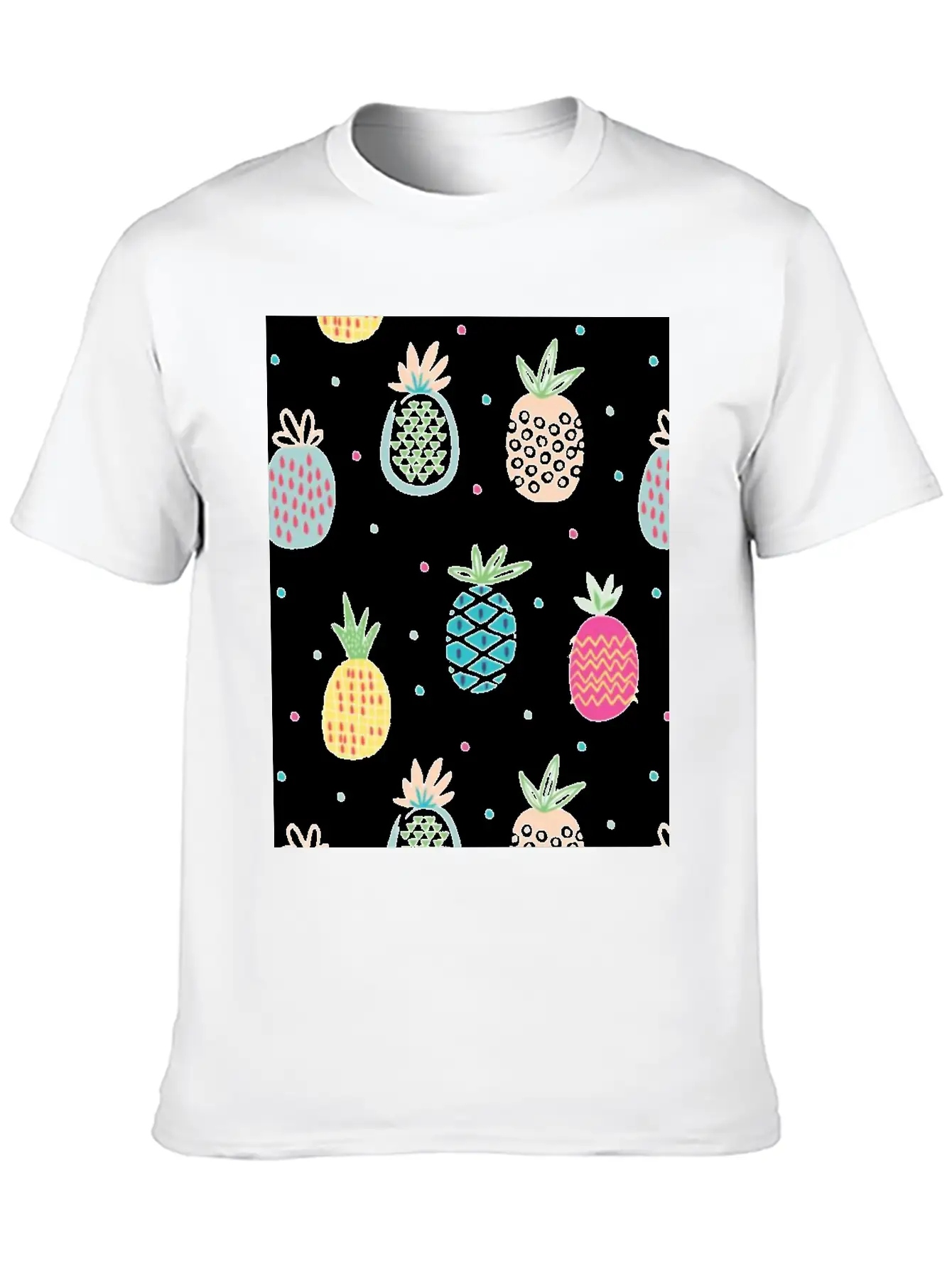 Pineapples Unisex Short Sleeve Soft Cotton T-Shirt – Casual Everyday Wear