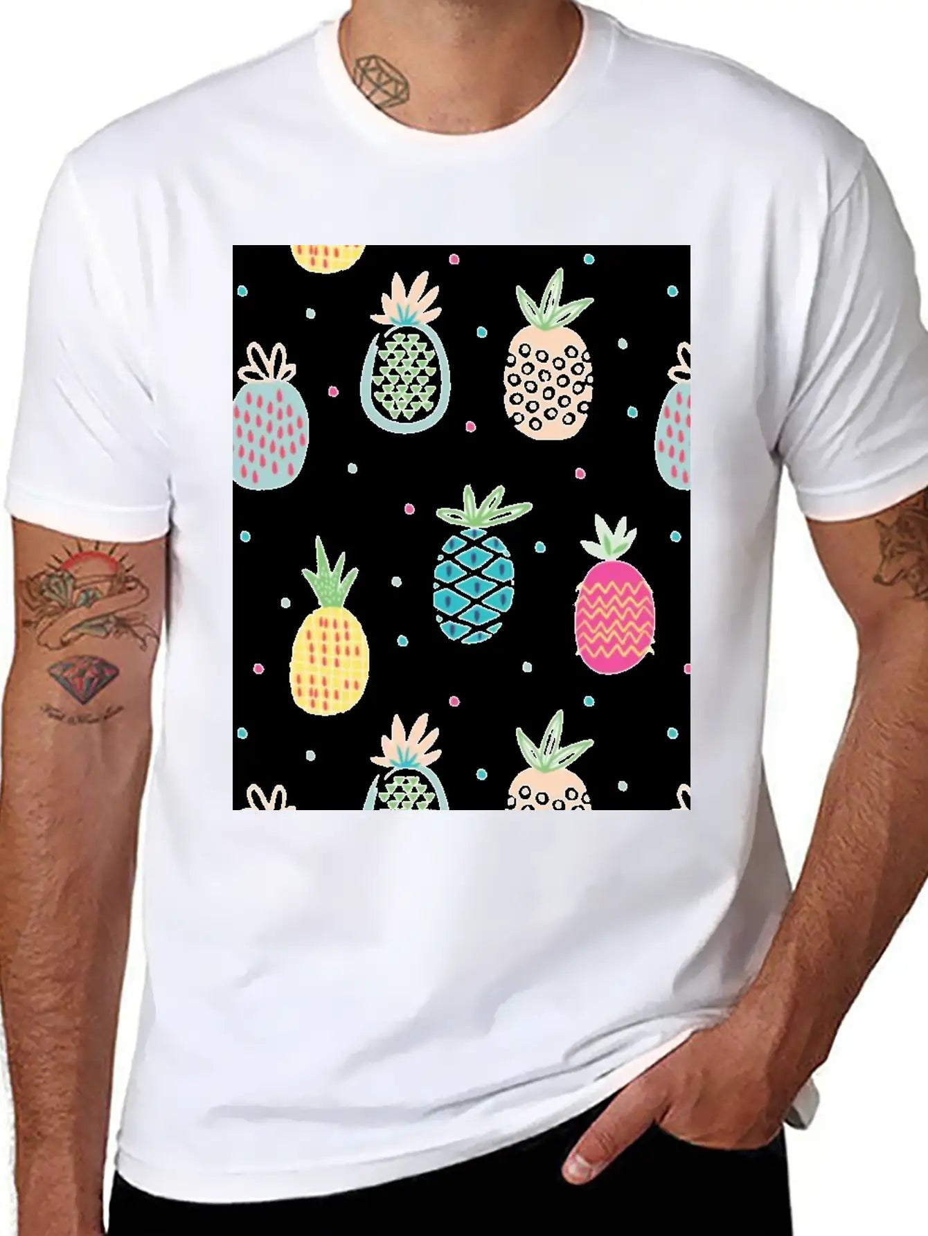 Pineapples Unisex Short Sleeve Soft Cotton T-Shirt – Casual Everyday Wear