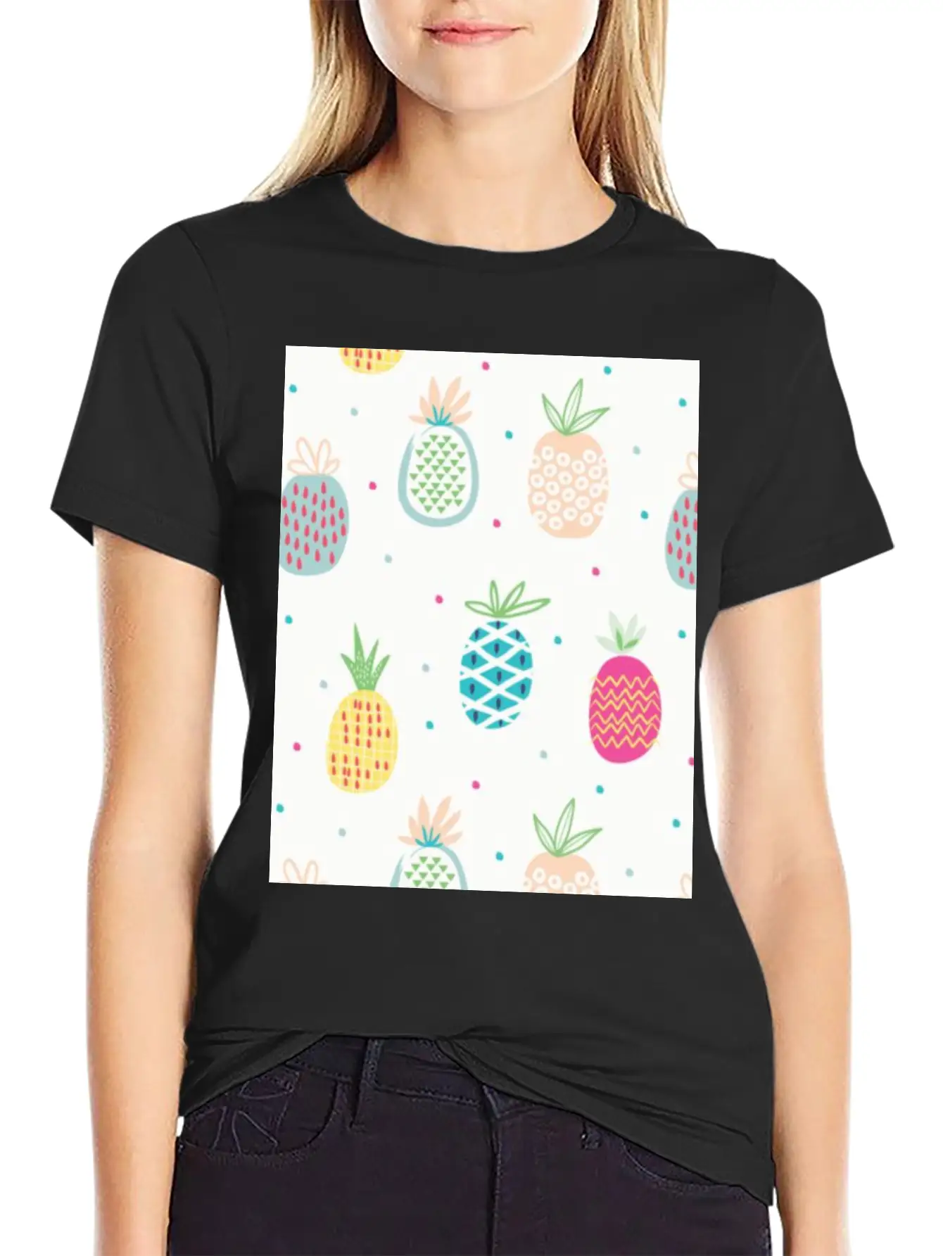 Pineapples Unisex Short Sleeve Soft Cotton T-Shirt – Casual Everyday Wear