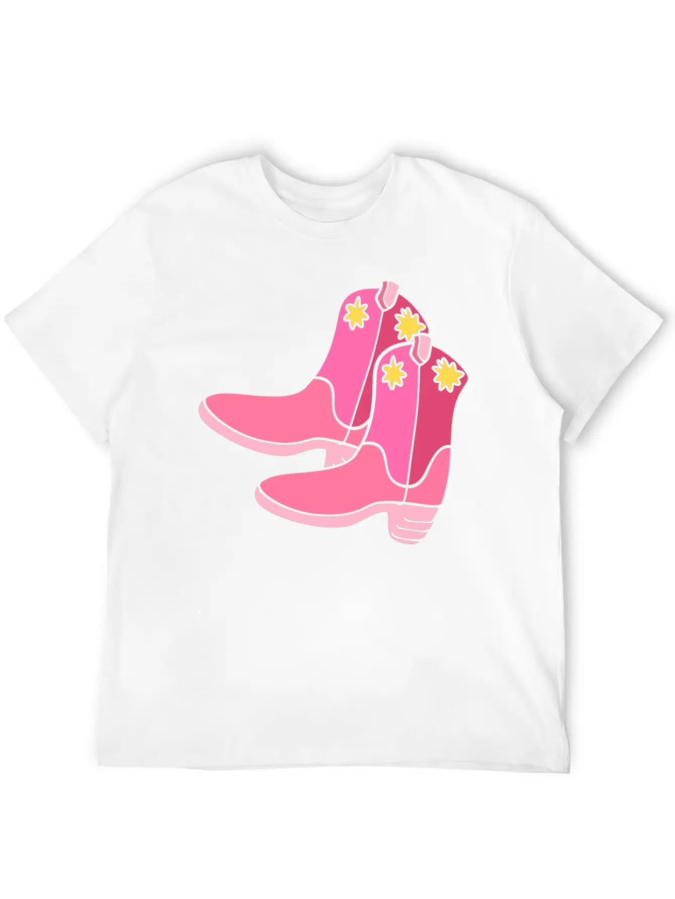Pink Cowgirl Boots Cowgirl Unisex Casual T-Shirt – Clean Design For Daily Comfort