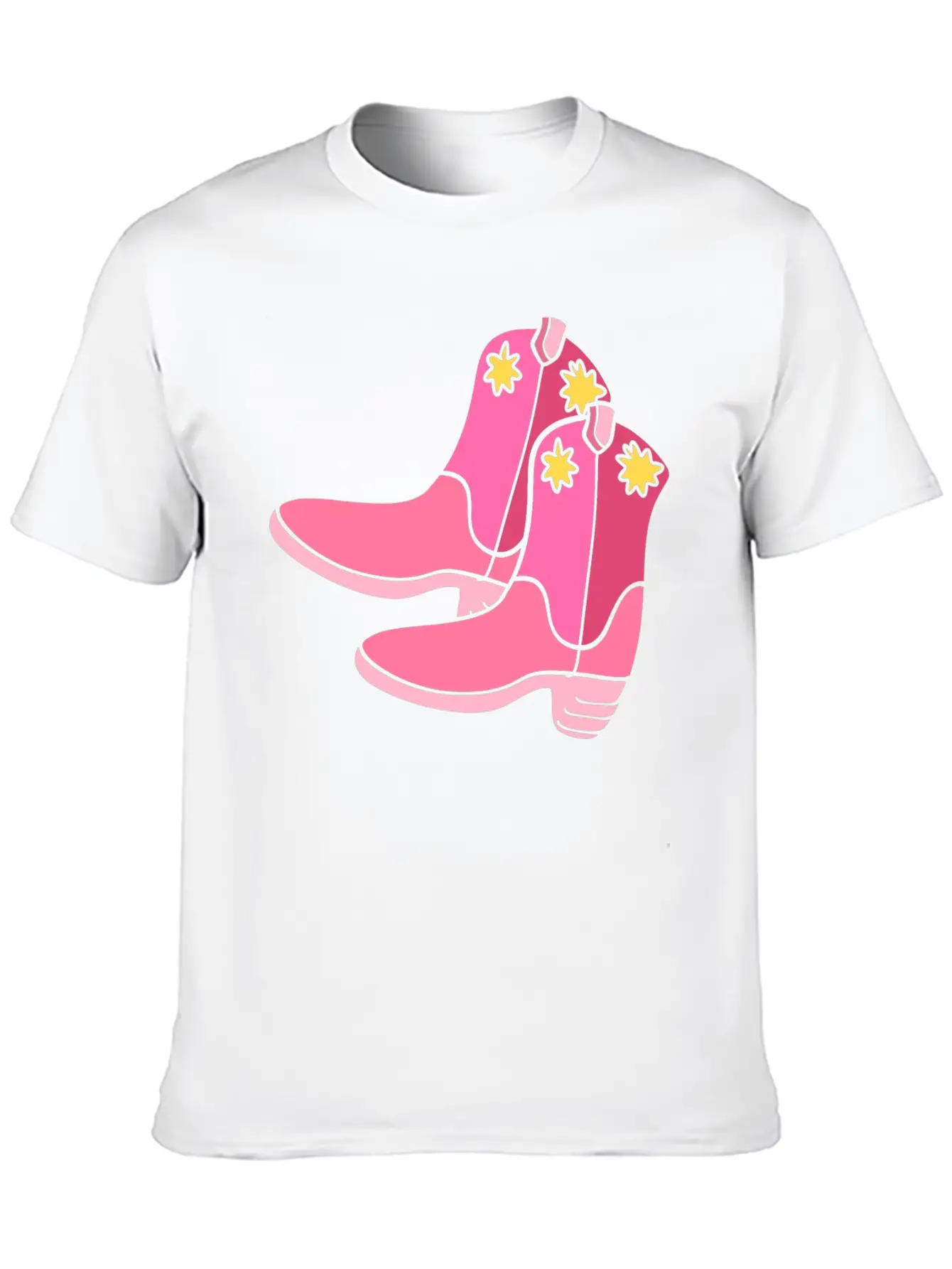 Pink Cowgirl Boots Cowgirl Unisex Casual T-Shirt – Clean Design For Daily Comfort