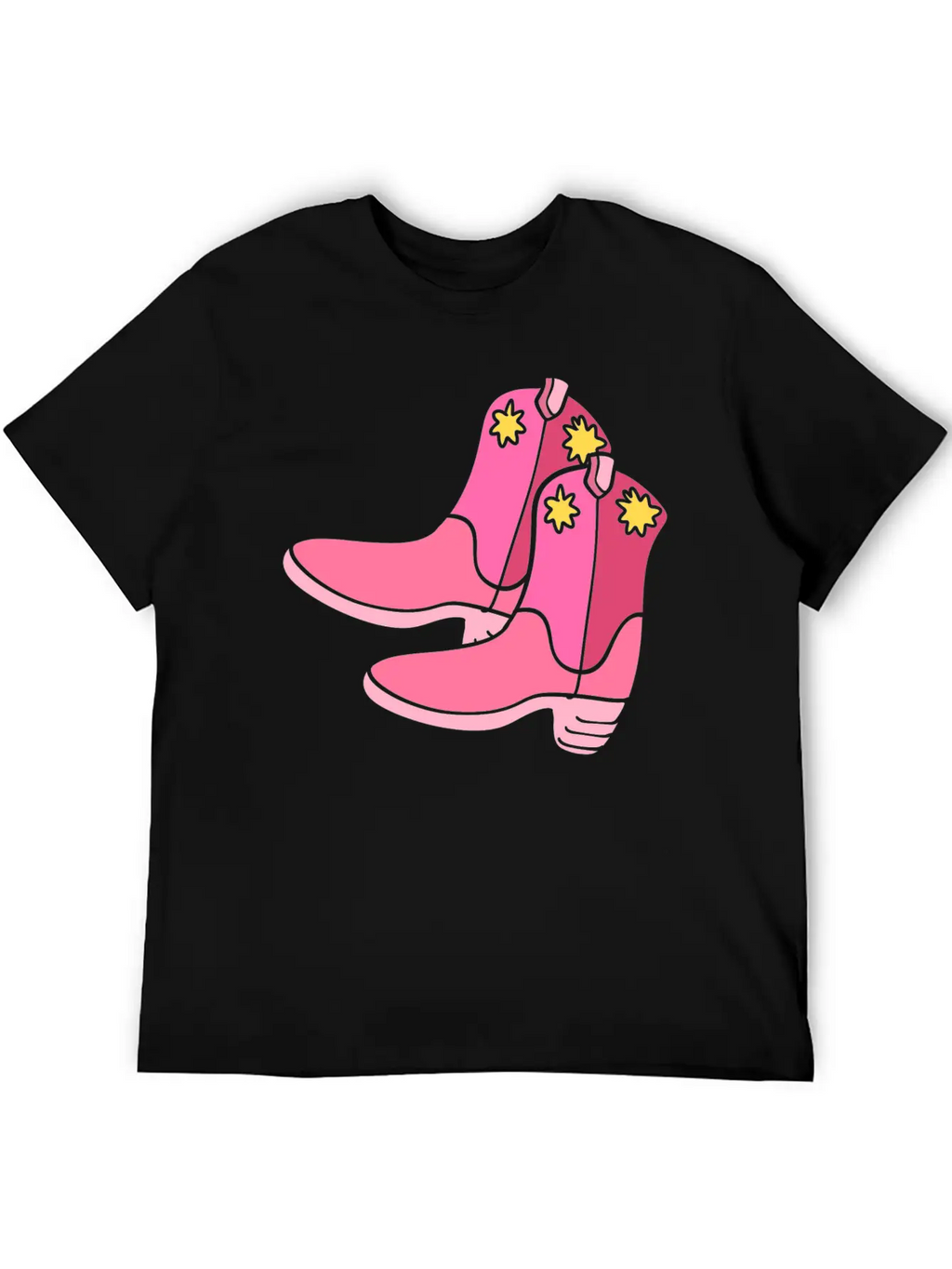 Pink Cowgirl Boots Cowgirl Unisex Casual T-Shirt – Clean Design For Daily Comfort