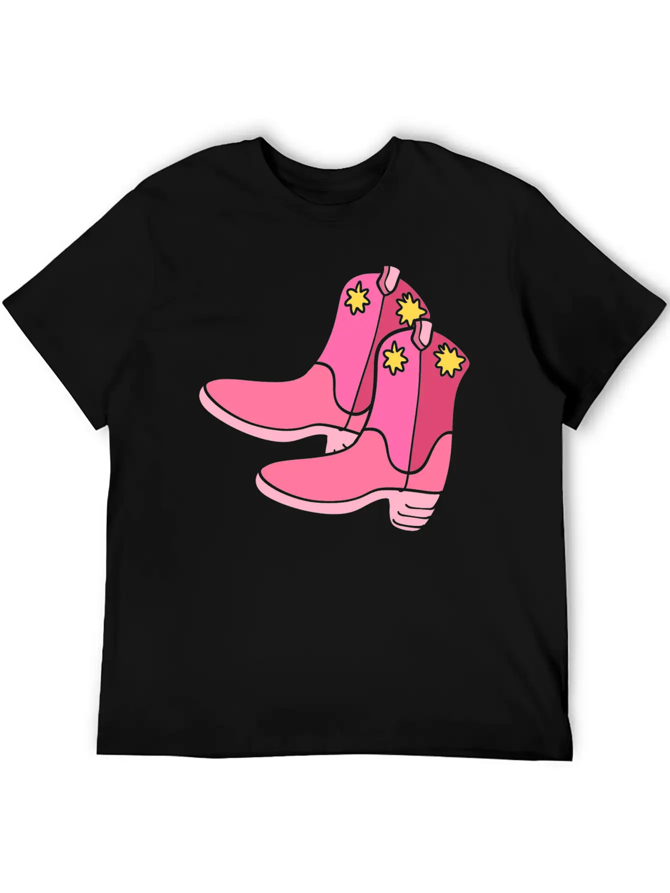 Pink Cowgirl Boots Cowgirl Unisex Casual T-Shirt – Clean Design For Daily Comfort