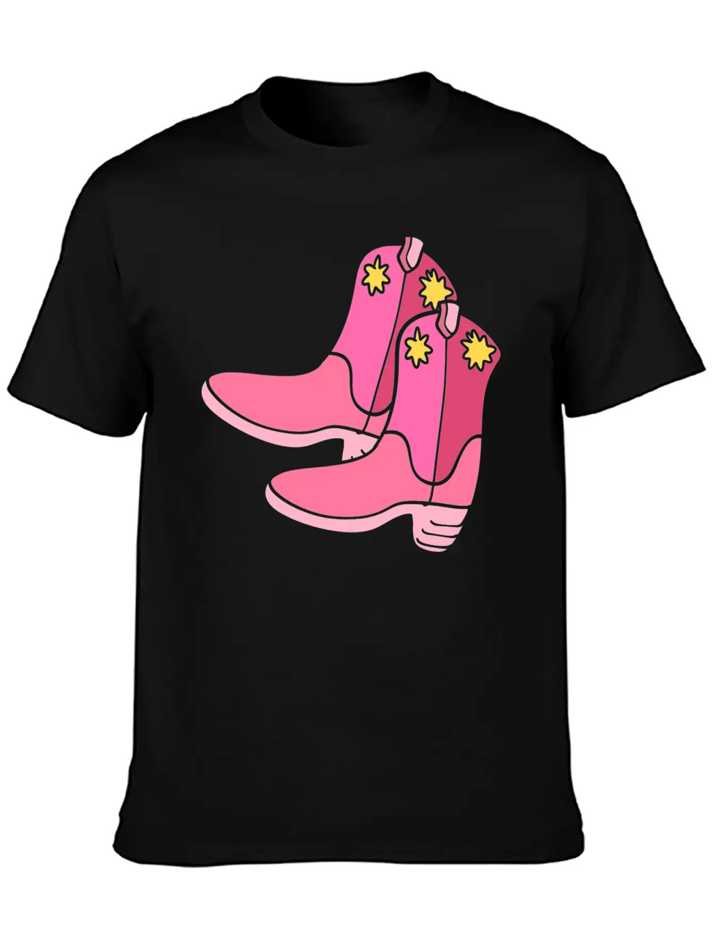 Pink Cowgirl Boots Cowgirl Unisex Casual T-Shirt – Clean Design For Daily Comfort