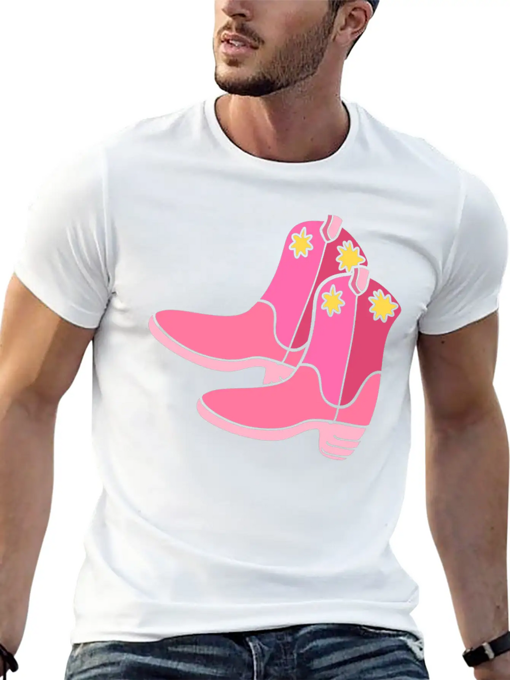 Pink Cowgirl Boots Cowgirl Unisex Casual T-Shirt – Clean Design For Daily Comfort