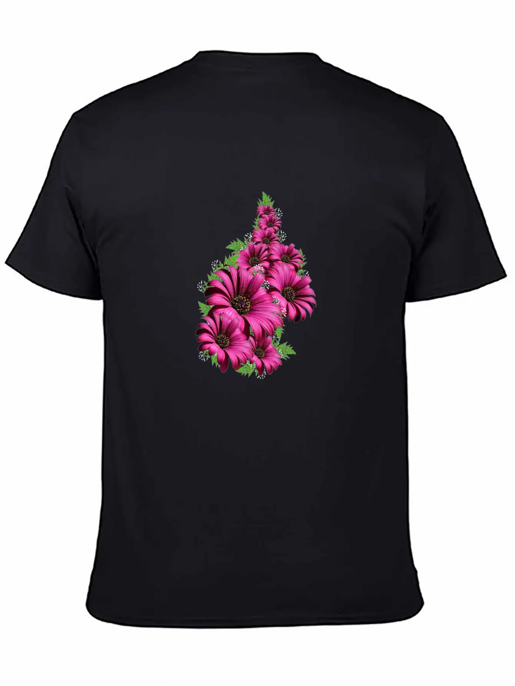 Pink Daisy Flowers Unisex Short Sleeve Soft Cotton T-Shirt – Casual Everyday Wear