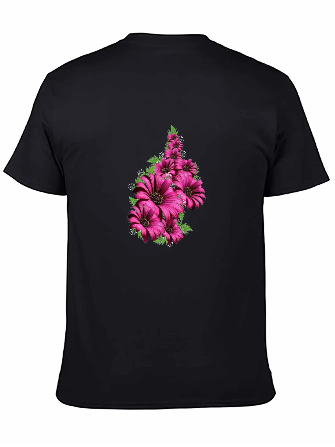 Pink Daisy Flowers Unisex Short Sleeve Soft Cotton T-Shirt – Casual Everyday Wear