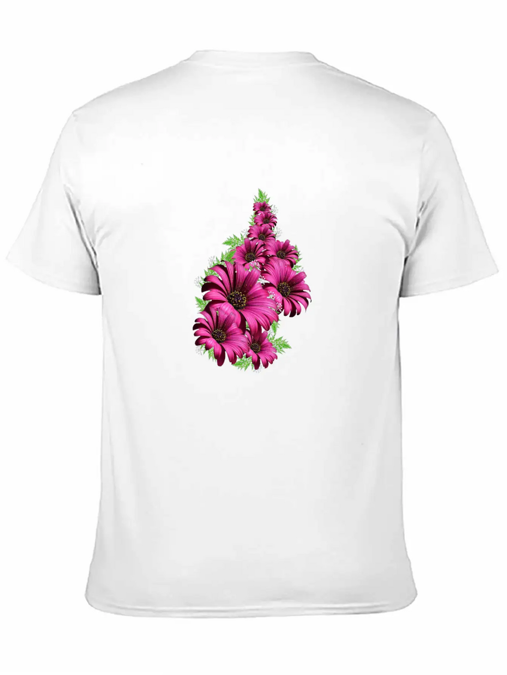 Pink Daisy Flowers Unisex Short Sleeve Soft Cotton T-Shirt – Casual Everyday Wear