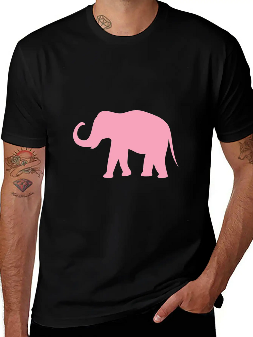 Pink Elephant Tribal Art Tribe Floral Paleo Cave Unisex Casual T-Shirt – Clean Design For Daily Comfort