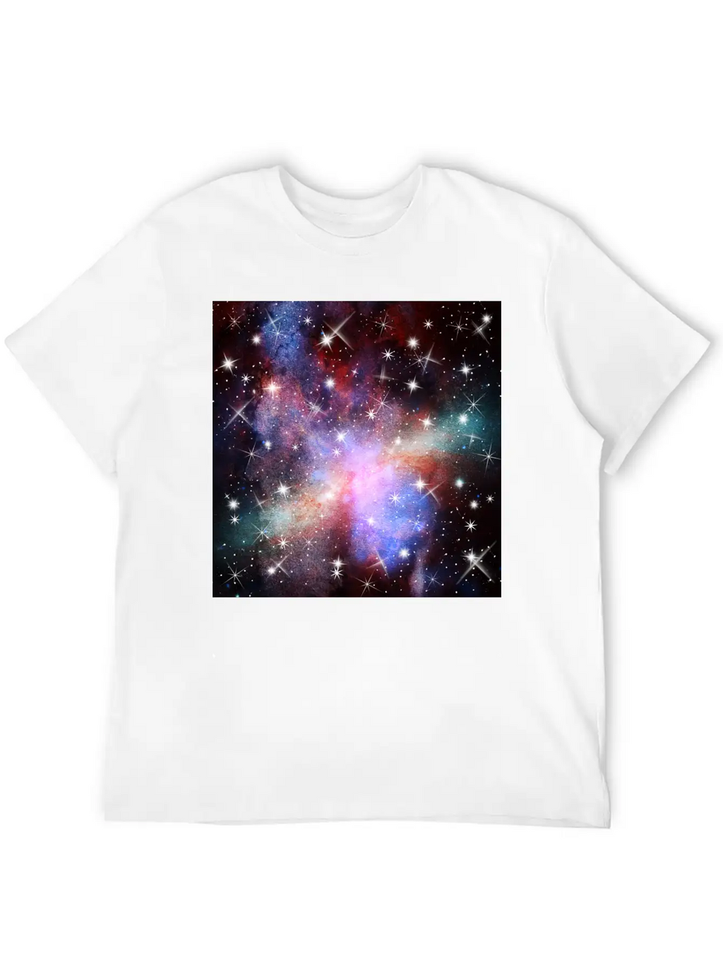Pink Galaxy Background Unisex Short Sleeve Soft Cotton T-Shirt – Casual Everyday Wear
