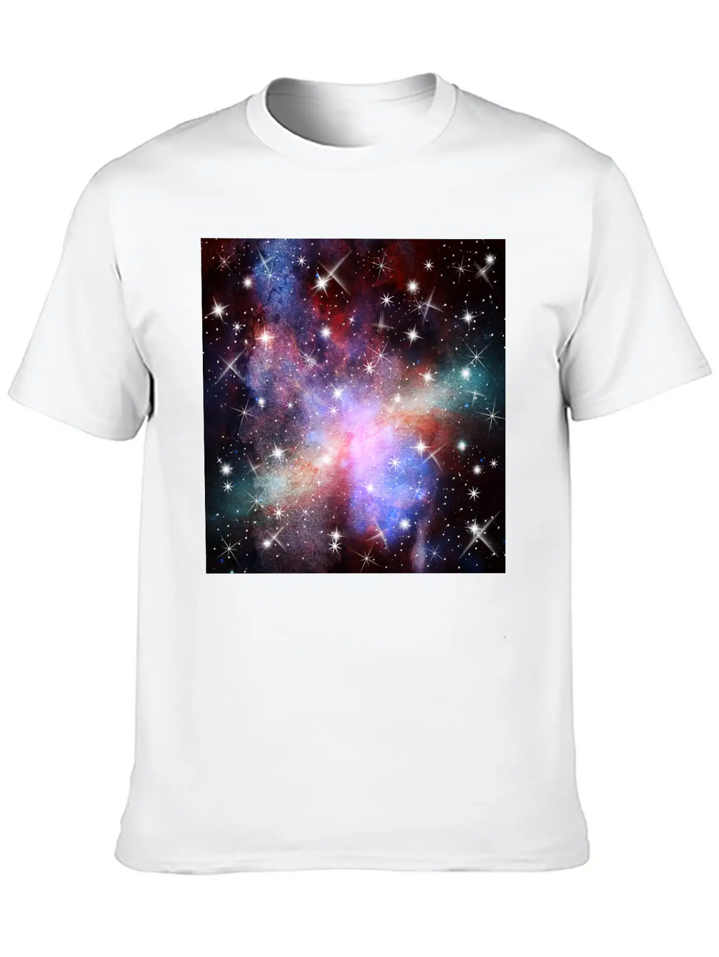 Pink Galaxy Background Unisex Short Sleeve Soft Cotton T-Shirt – Casual Everyday Wear
