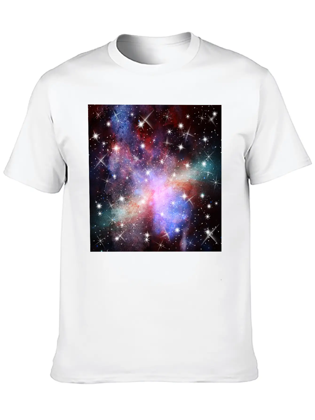 Pink Galaxy Background Unisex Short Sleeve Soft Cotton T-Shirt – Casual Everyday Wear