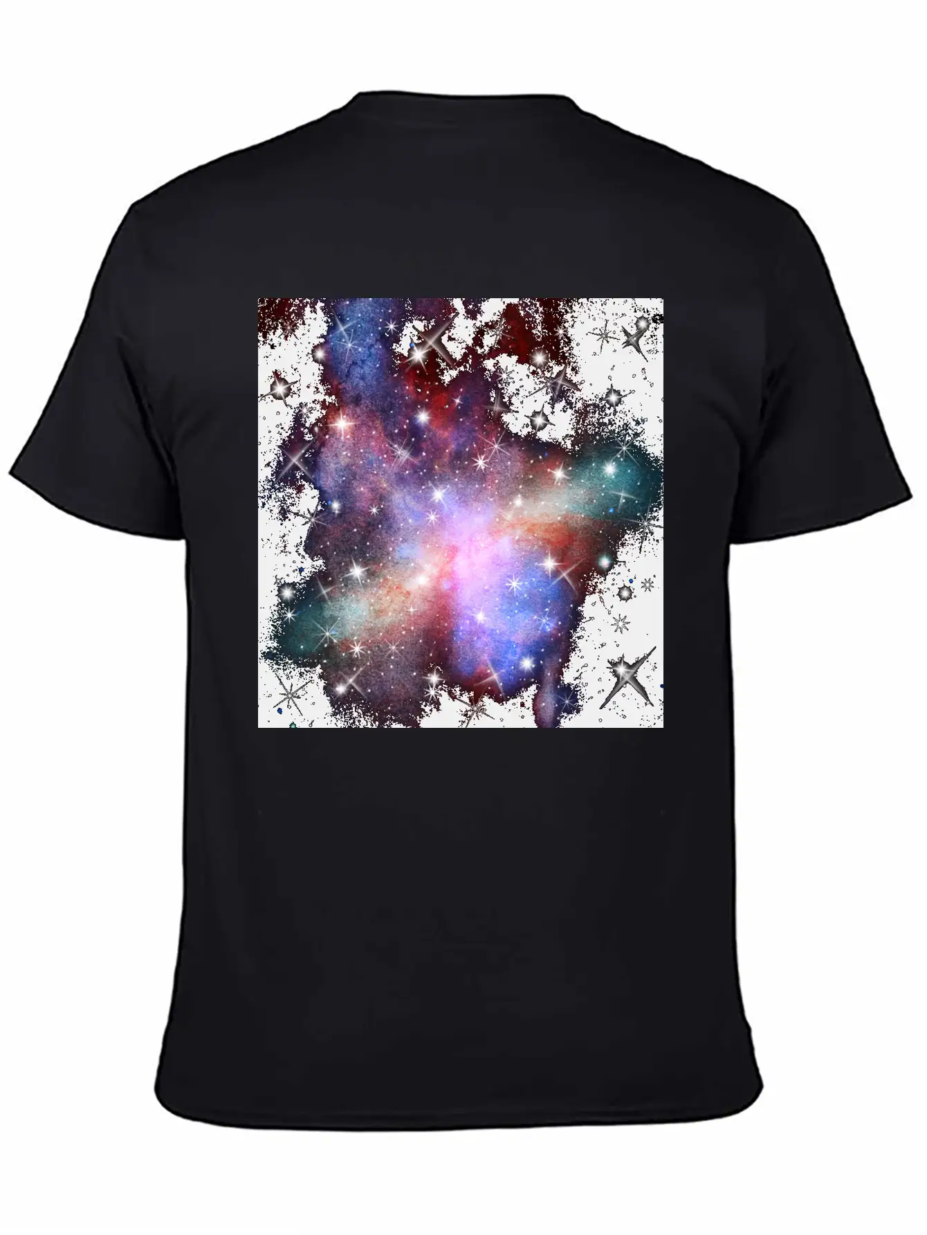 Pink Galaxy Background Unisex Short Sleeve Soft Cotton T-Shirt – Casual Everyday Wear