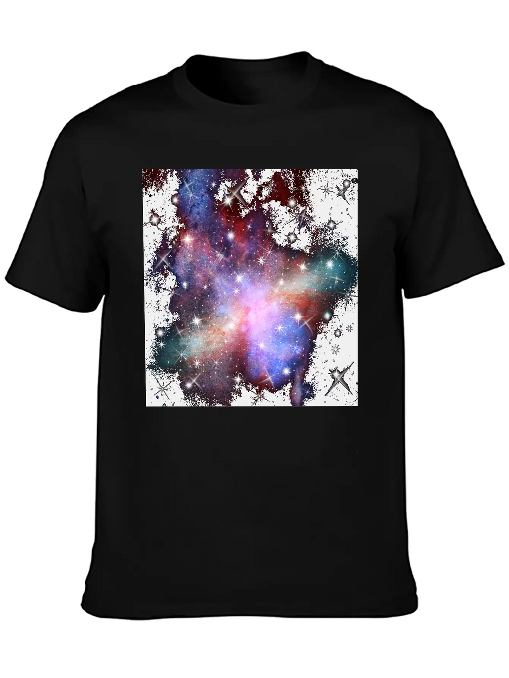 Pink Galaxy Background Unisex Short Sleeve Soft Cotton T-Shirt – Casual Everyday Wear