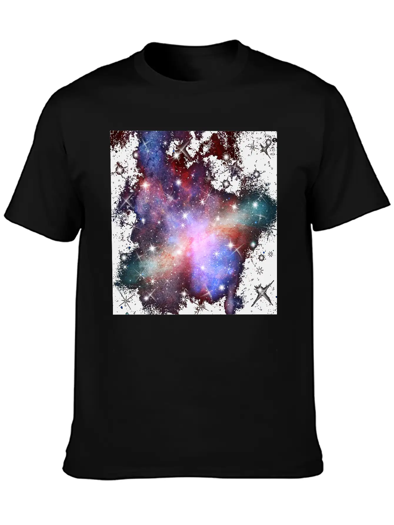 Pink Galaxy Background Unisex Short Sleeve Soft Cotton T-Shirt – Casual Everyday Wear