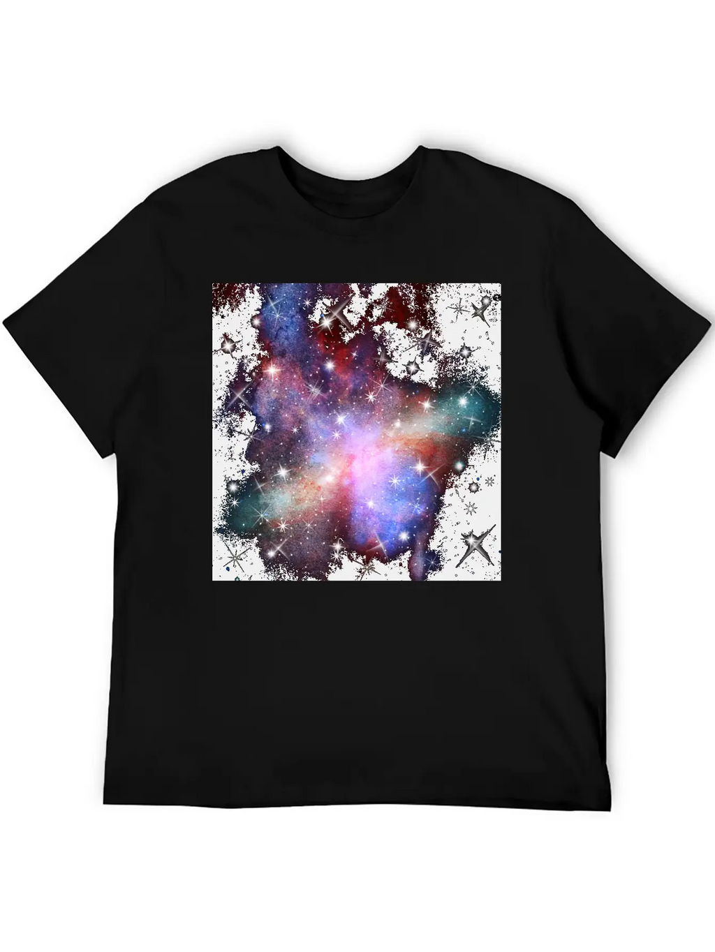 Pink Galaxy Background Unisex Short Sleeve Soft Cotton T-Shirt – Casual Everyday Wear