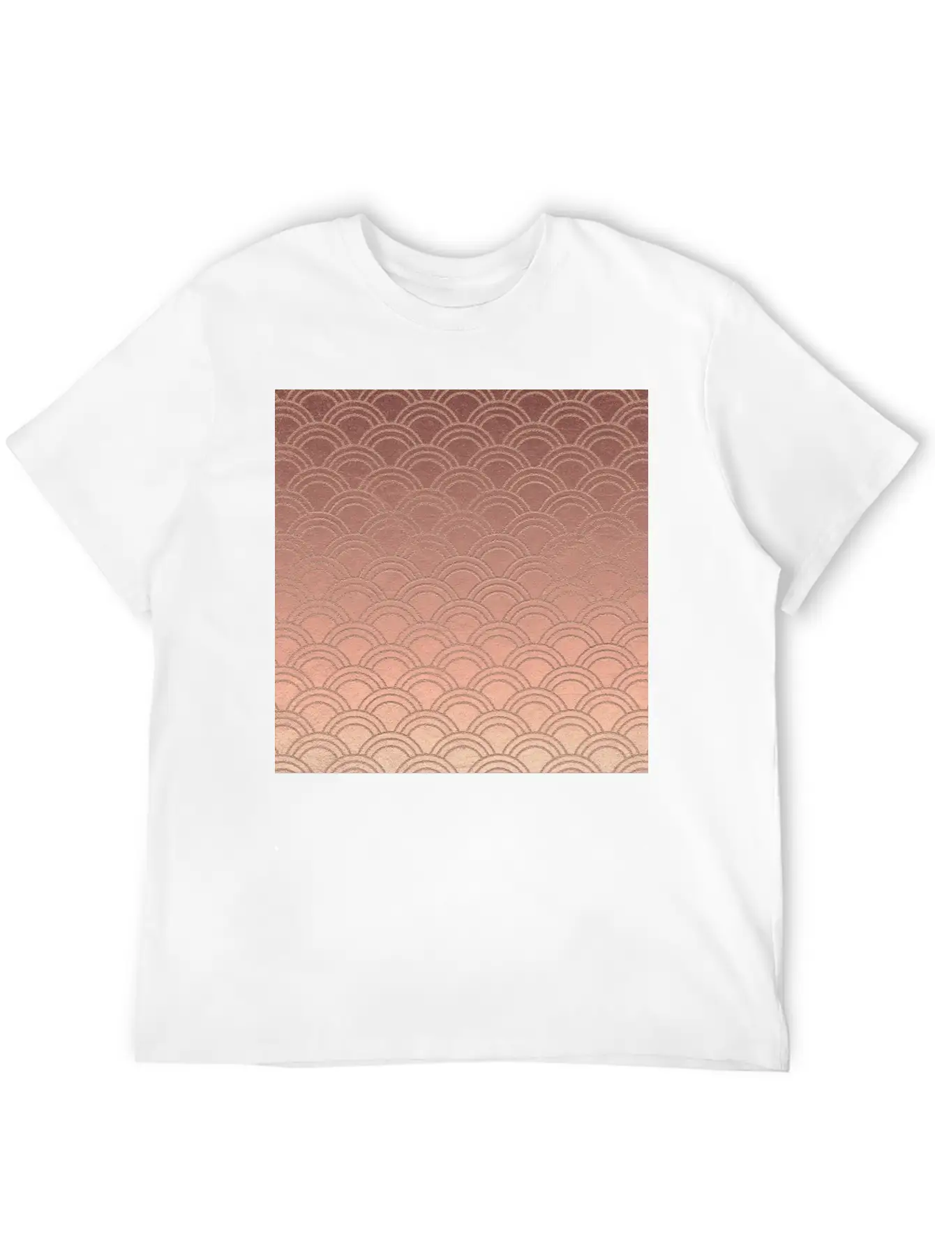 Pink Metallic Ombre Mermaid Scales Pattern Unisex Short Sleeve Soft Cotton T-Shirt – Casual Everyday Wear