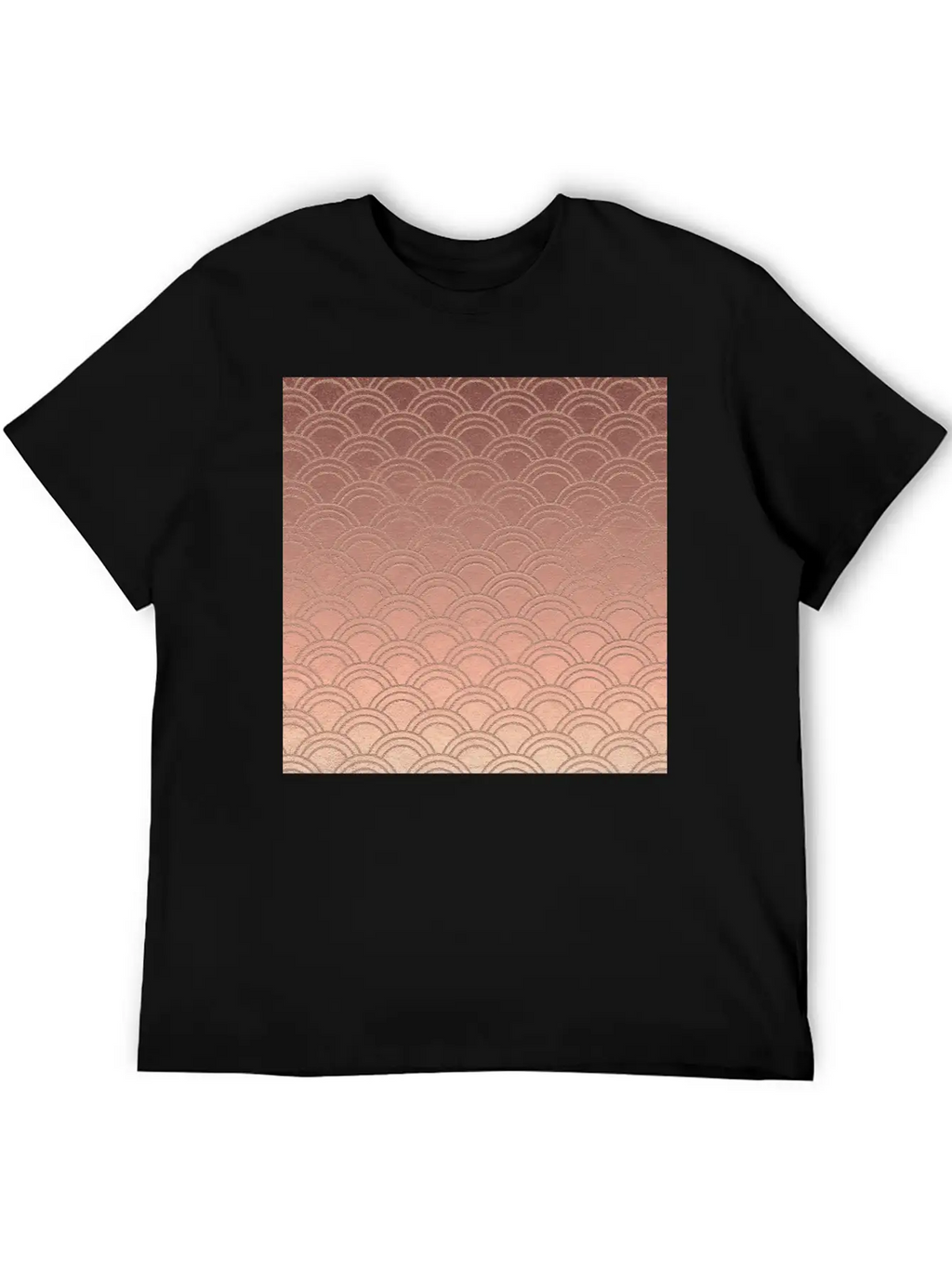 Pink Metallic Ombre Mermaid Scales Pattern Unisex Short Sleeve Soft Cotton T-Shirt – Casual Everyday Wear