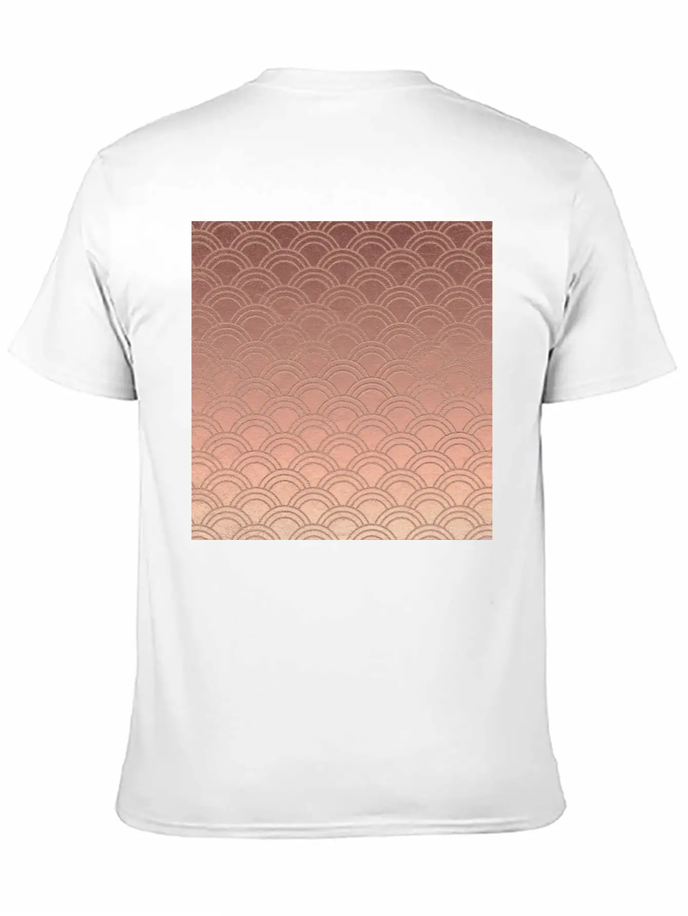 Pink Metallic Ombre Mermaid Scales Pattern Unisex Short Sleeve Soft Cotton T-Shirt – Casual Everyday Wear