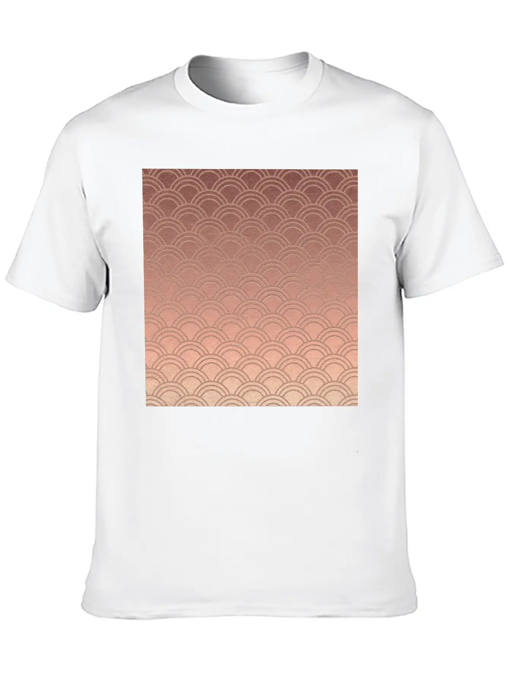 Pink Metallic Ombre Mermaid Scales Pattern Unisex Short Sleeve Soft Cotton T-Shirt – Casual Everyday Wear