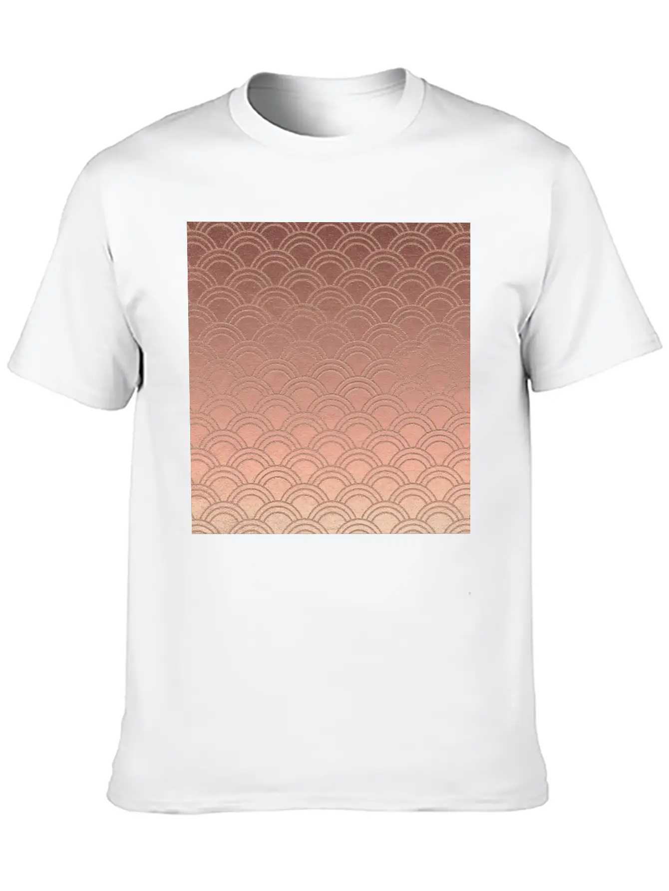 Pink Metallic Ombre Mermaid Scales Pattern Unisex Short Sleeve Soft Cotton T-Shirt – Casual Everyday Wear