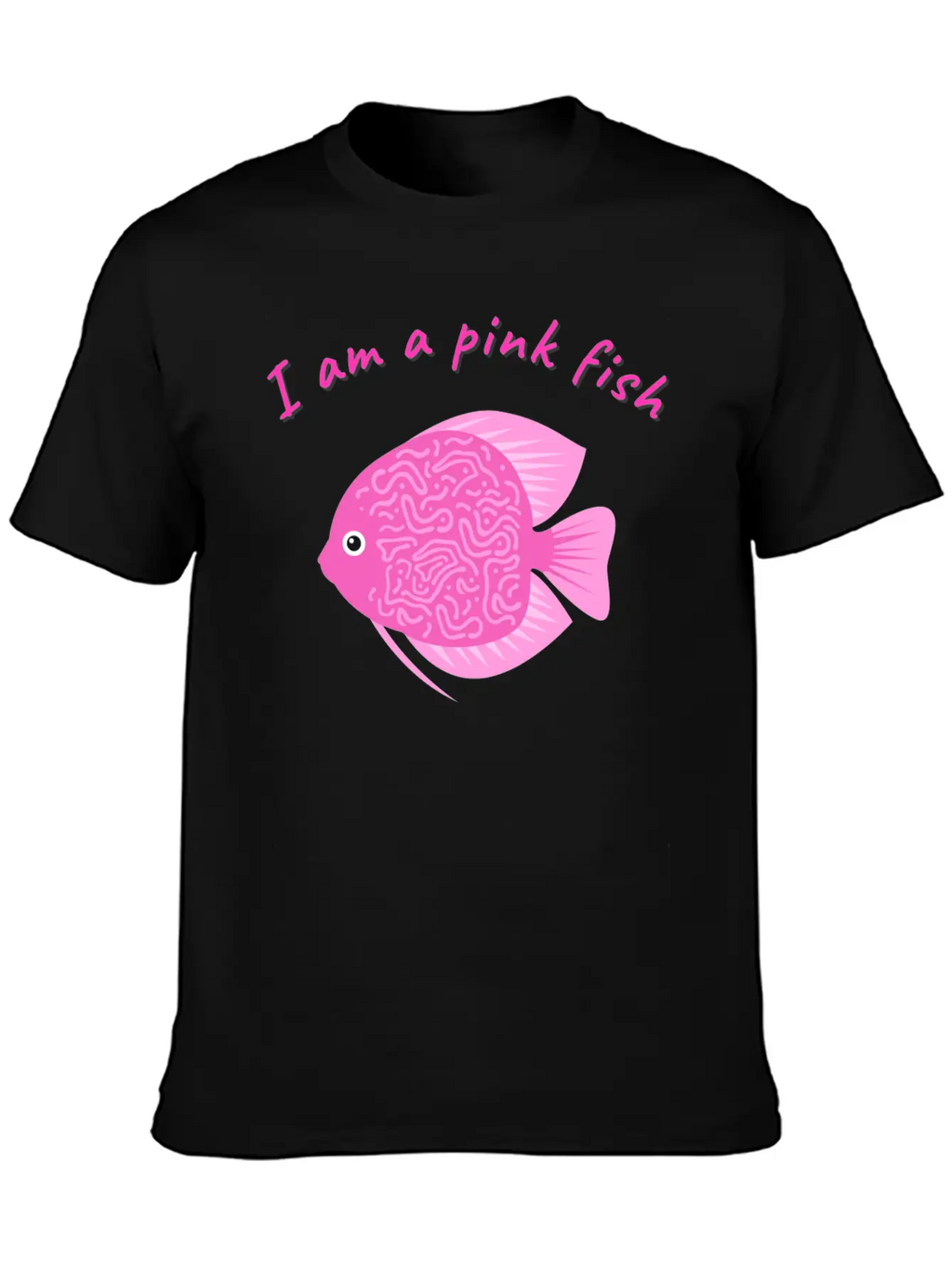 Pink Minimalism Pink Fish Unisex Short Sleeve Soft Cotton T-Shirt – Casual Everyday Wear
