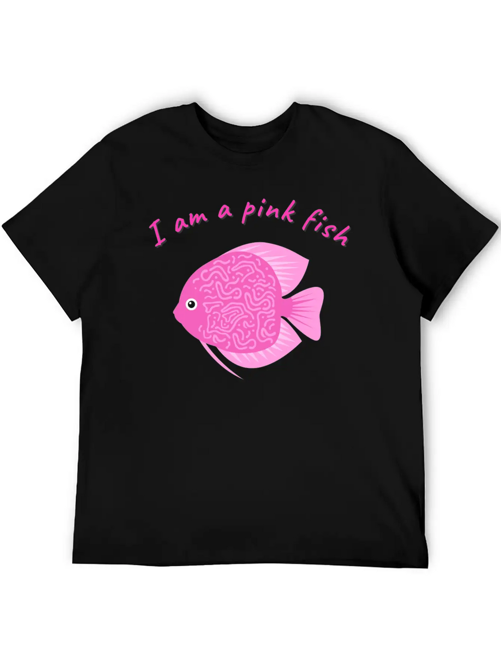 Pink Minimalism Pink Fish Unisex Short Sleeve Soft Cotton T-Shirt – Casual Everyday Wear