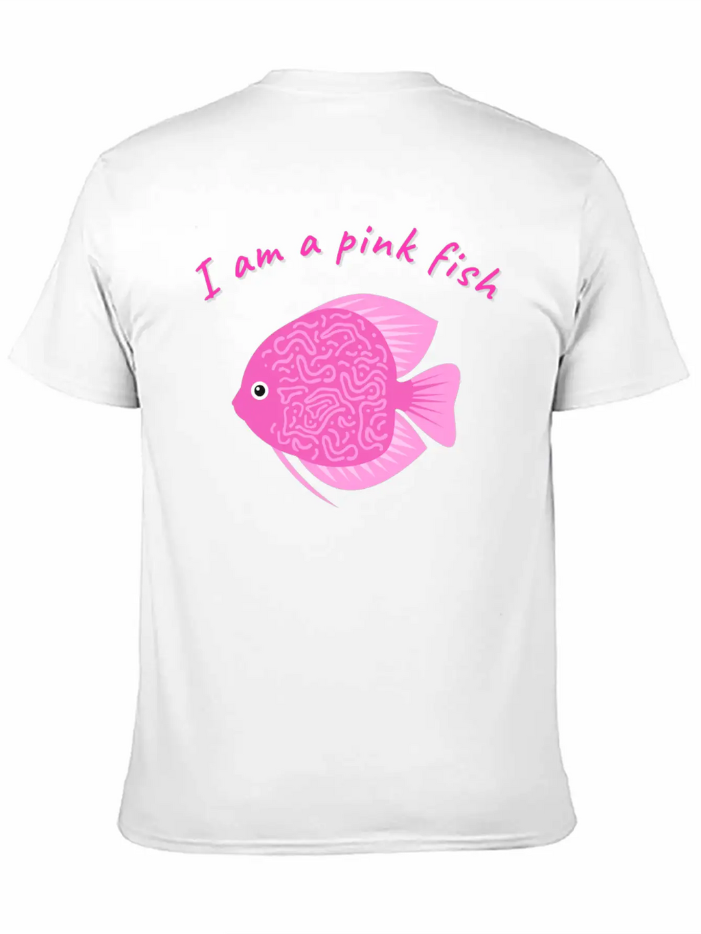 Pink Minimalism Pink Fish Unisex Short Sleeve Soft Cotton T-Shirt – Casual Everyday Wear