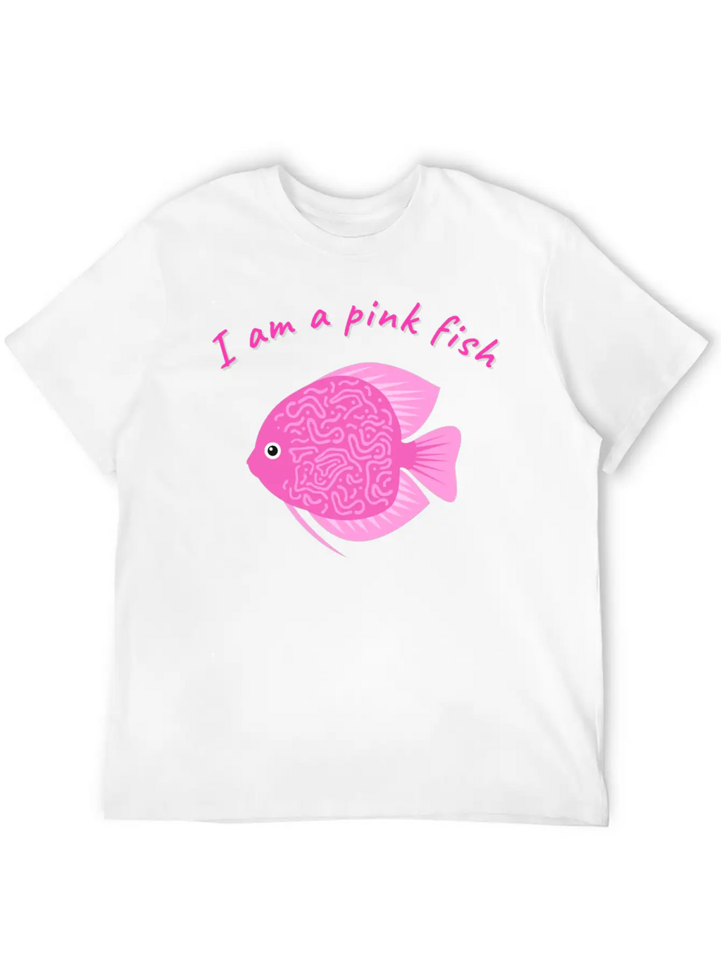 Pink Minimalism Pink Fish Unisex Short Sleeve Soft Cotton T-Shirt – Casual Everyday Wear