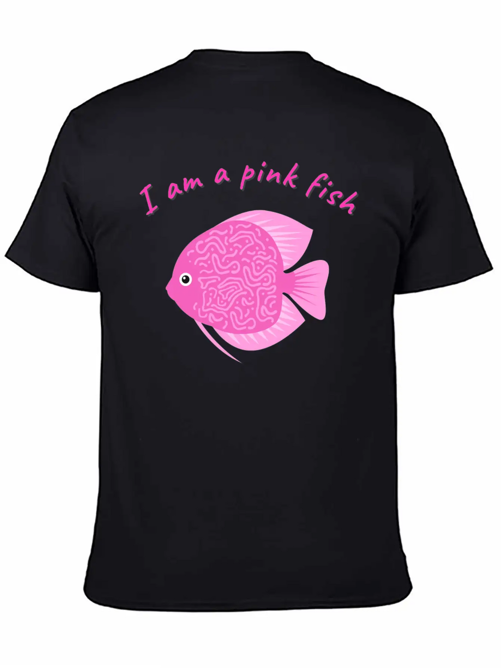 Pink Minimalism Pink Fish Unisex Short Sleeve Soft Cotton T-Shirt – Casual Everyday Wear