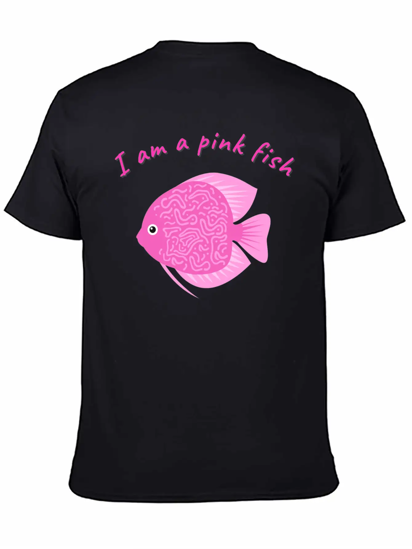 Pink Minimalism Pink Fish Unisex Short Sleeve Soft Cotton T-Shirt – Casual Everyday Wear