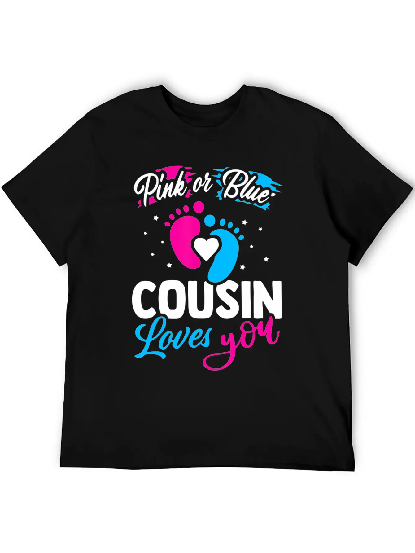 Pink Or Blue Cousin Loves You Baby Shower Gender R Unisex Casual T-Shirt – Clean Design For Daily Comfort