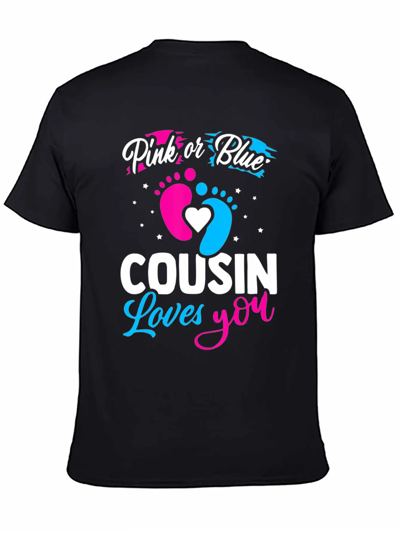 Pink Or Blue Cousin Loves You Baby Shower Gender R Unisex Casual T-Shirt – Clean Design For Daily Comfort