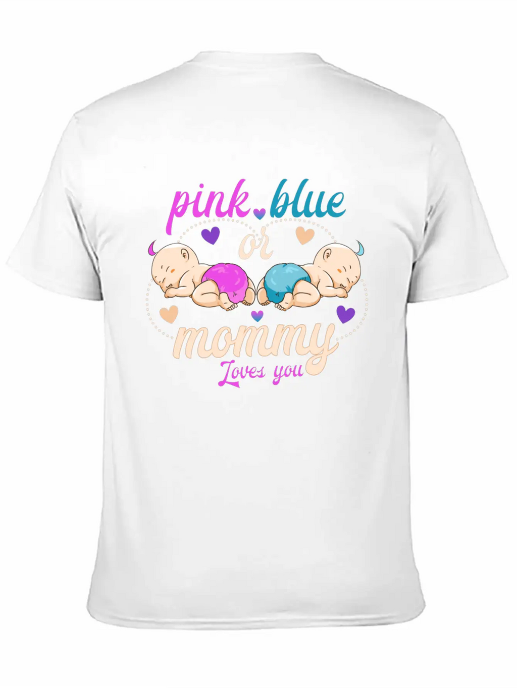 Pink Or Blue Mommy Loves Breathable Graphic T-Shirt – Perfect For Casual Days