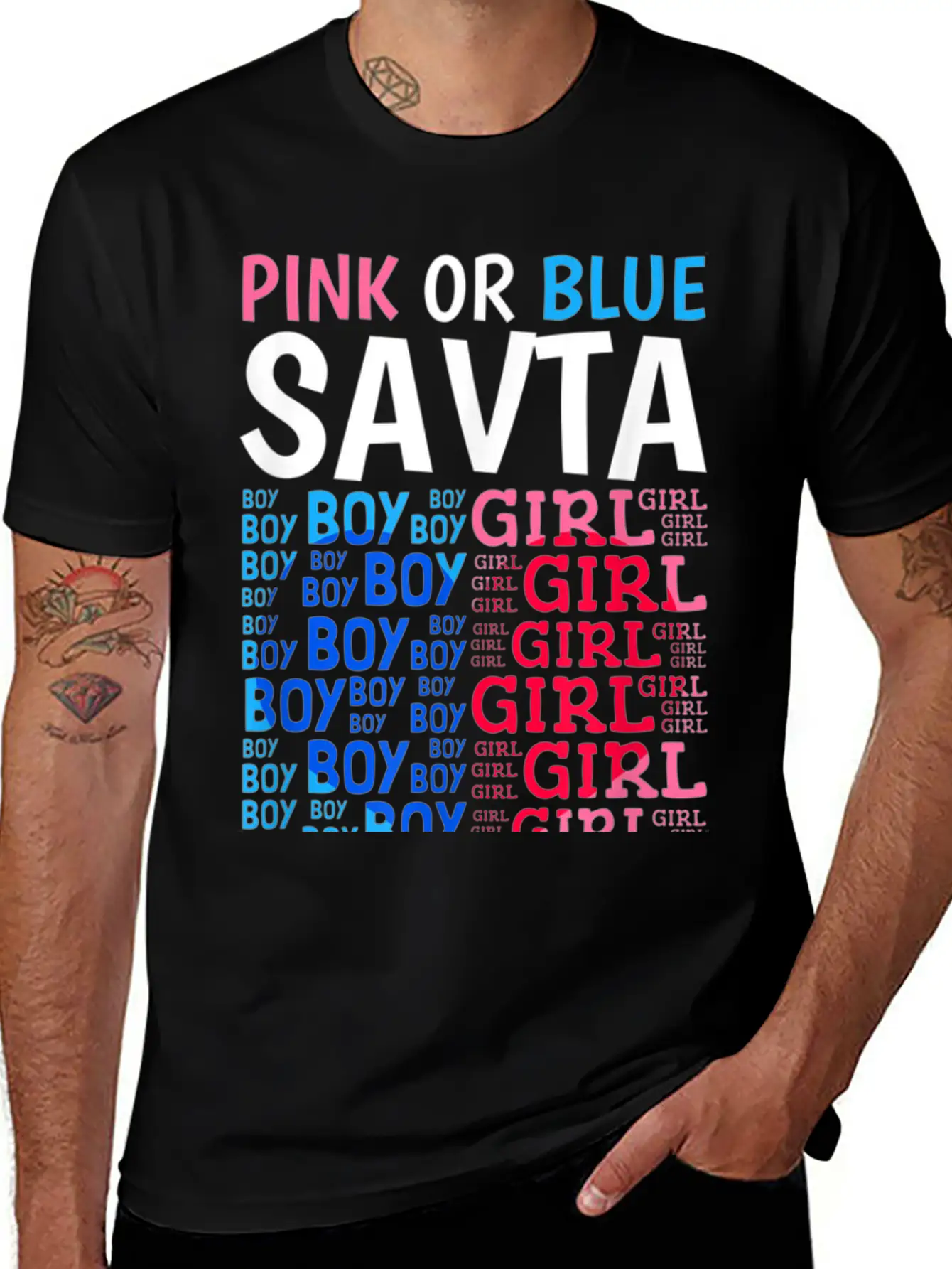 Pink Or Blue Savta Loves You Gender Reveal Baby Sh Stylish Everyday T-Shirt – Unisex Basic Cotton Tee